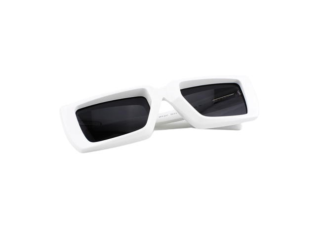 Prada Prada SPR-24Y-461-5S0-55 Sunglasses In White Acetate Frame With Lettering Logo Black Lenses - view 6