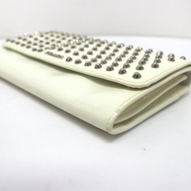 Prada PRADA Studs Clutch Wallet White - view 4