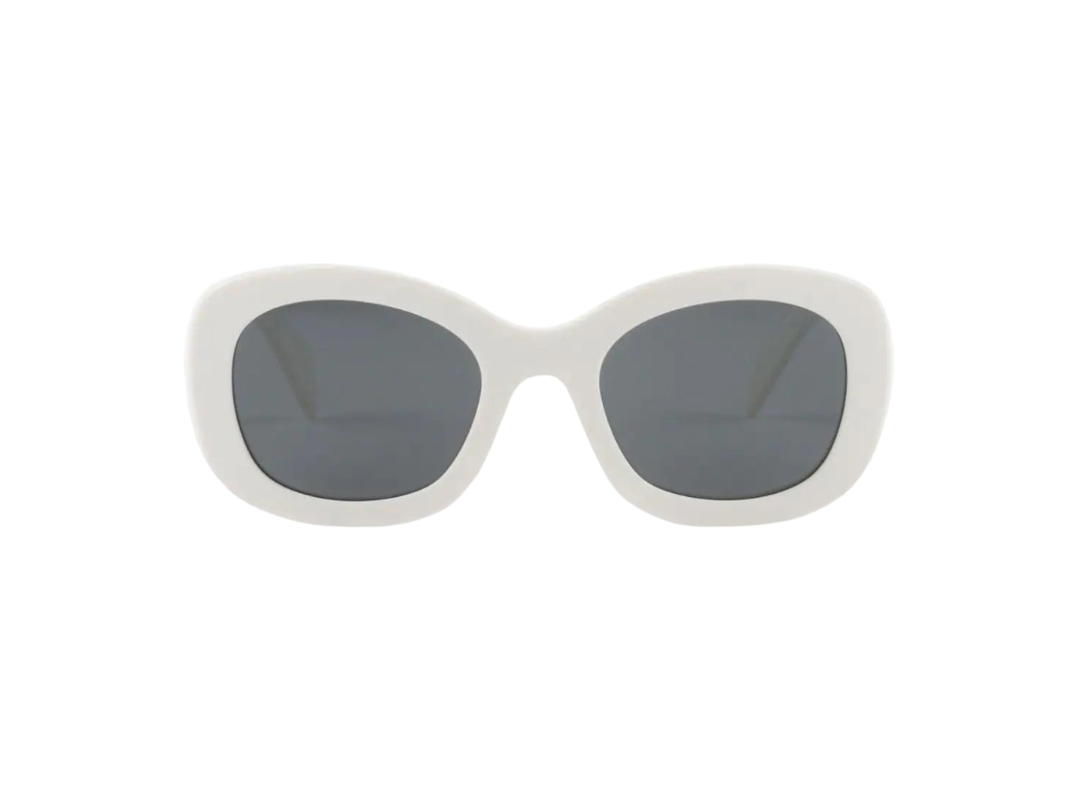 Prada Prada Sunglasses In Logo Embossed Oversize Frame With Acetate Chalk White