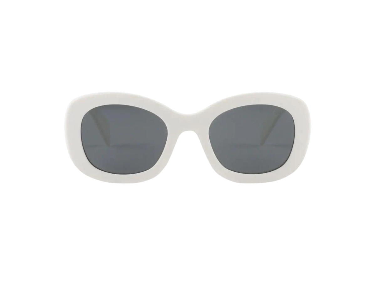 Prada Prada Sunglasses In Logo Embossed Oversize Frame With Acetate Chalk White