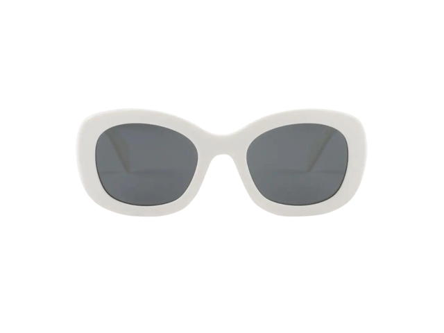 Prada Prada Sunglasses In Logo Embossed Oversize Frame With Acetate Chalk White - view 1