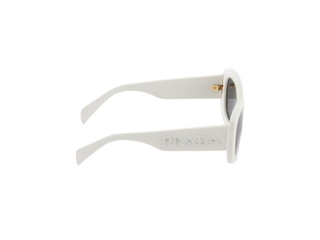 Prada Prada Sunglasses In Logo Embossed Oversize Frame With Acetate Chalk White - view 3