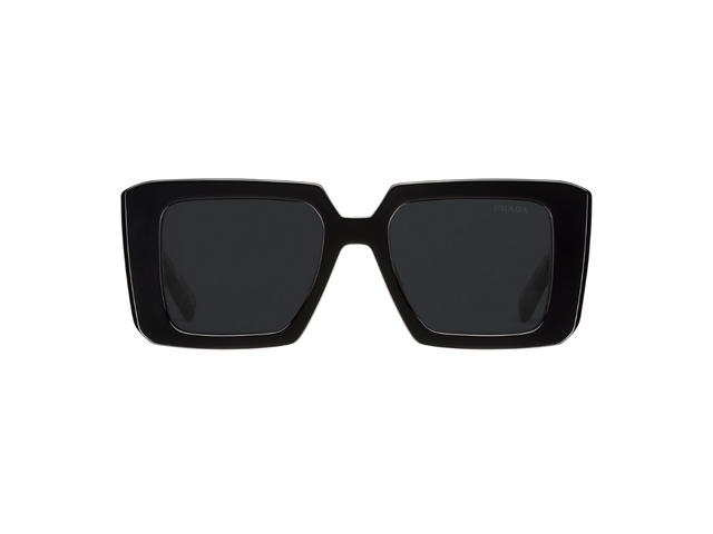 Prada Prada Sunglasses With The Prada Logo In Bold Geometric Lines And Distinctive Havana Nuances Define The Frame With A Square Frame Front Black - view 1