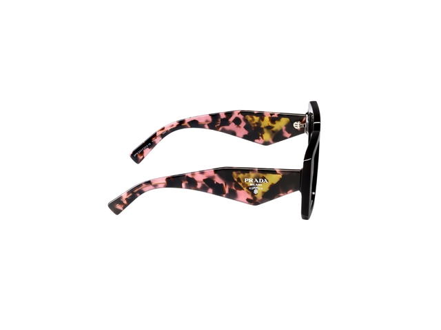 Prada Prada Sunglasses With The Prada Logo In Bold Geometric Lines And Distinctive Havana Nuances Define The Frame With A Square Frame Front Black - view 3
