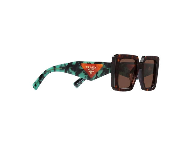 Prada Prada Sunglasses With The Prada Logo In Bold Geometric Lines And Distinctive Havana Nuances Define The Frame With A Square Frame Front Tortoiseshell - view 2