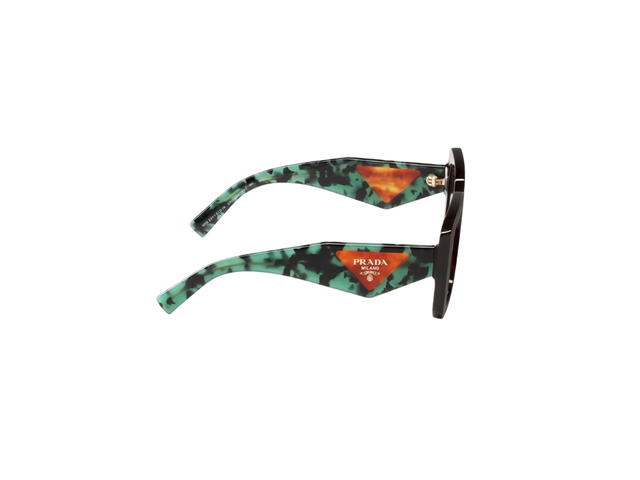 Prada Prada Sunglasses With The Prada Logo In Bold Geometric Lines And Distinctive Havana Nuances Define The Frame With A Square Frame Front Tortoiseshell - view 3