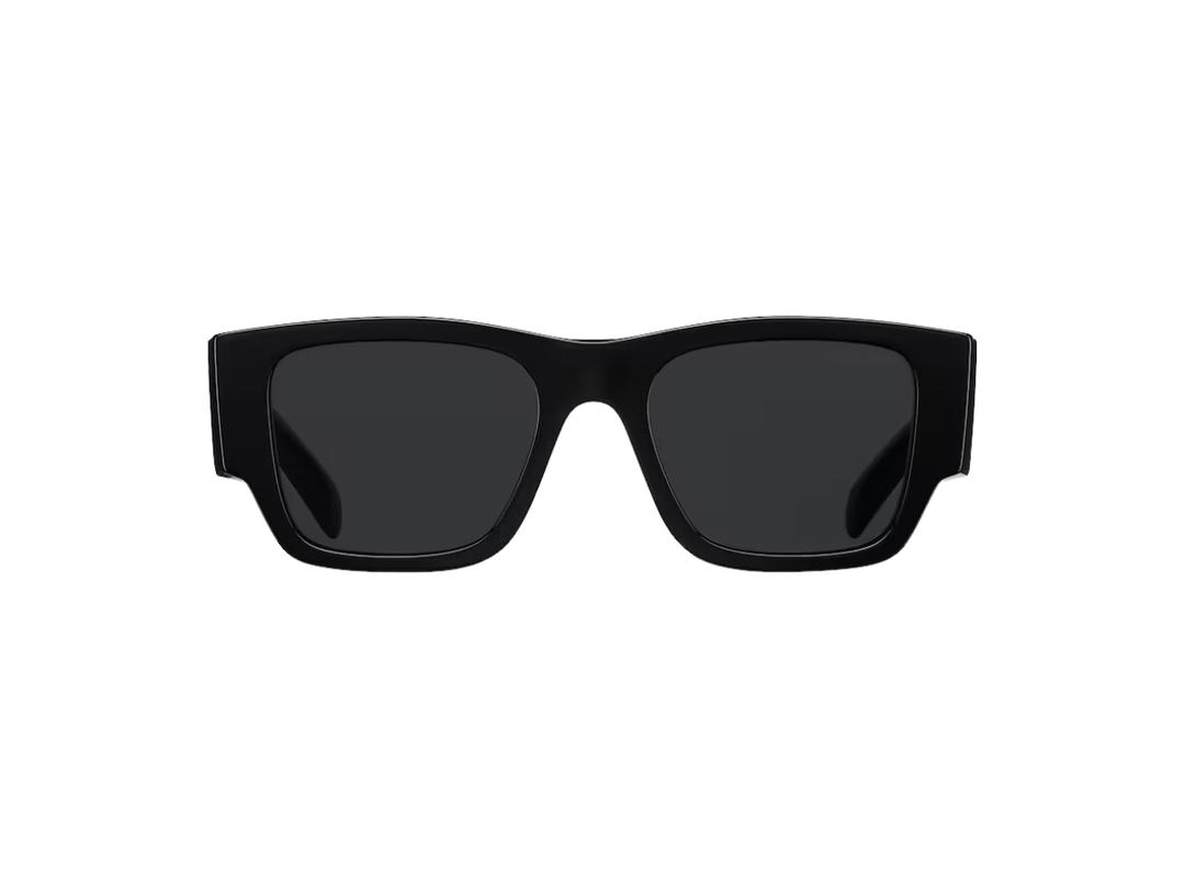 Prada Prada Sunglasses With Triangle Logo In Black Acetate Frame With Slate Gray Lenses