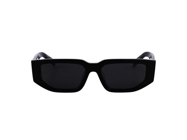 Prada Prada Sunglasses With Triangle Logo In Black Frame With Dark Grey Lenses - view 2