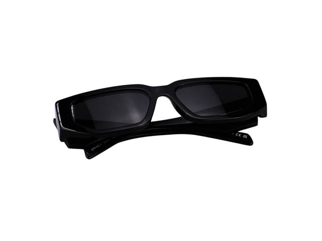 Prada Prada Sunglasses With Triangle Logo In Black Frame With Dark Grey Lenses - view 5