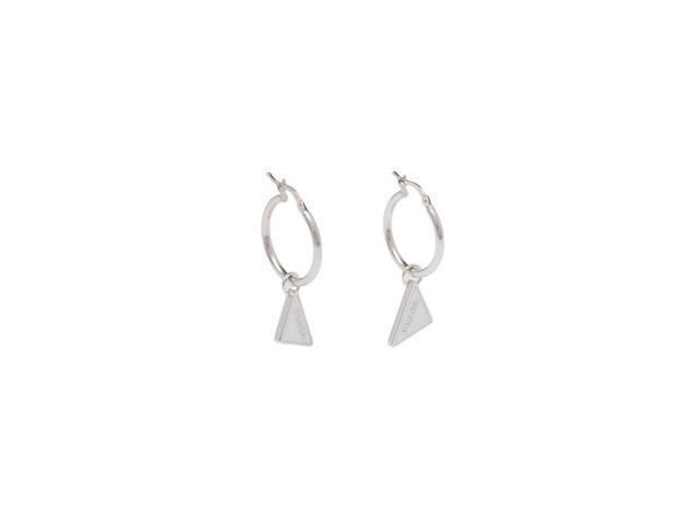 Prada Prada Symbole Drop Earrings In 925 Sterling Silver With Visible Logo And Palladium Finish White - view 2