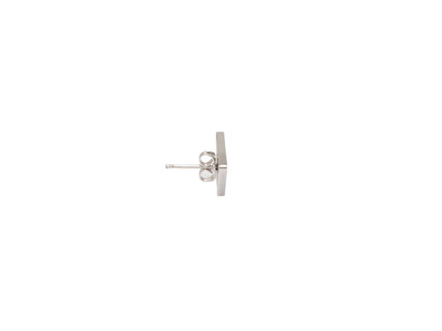 Prada Prada Symbole Earrings In Palladium Finish With Visible Logo Black - view 3
