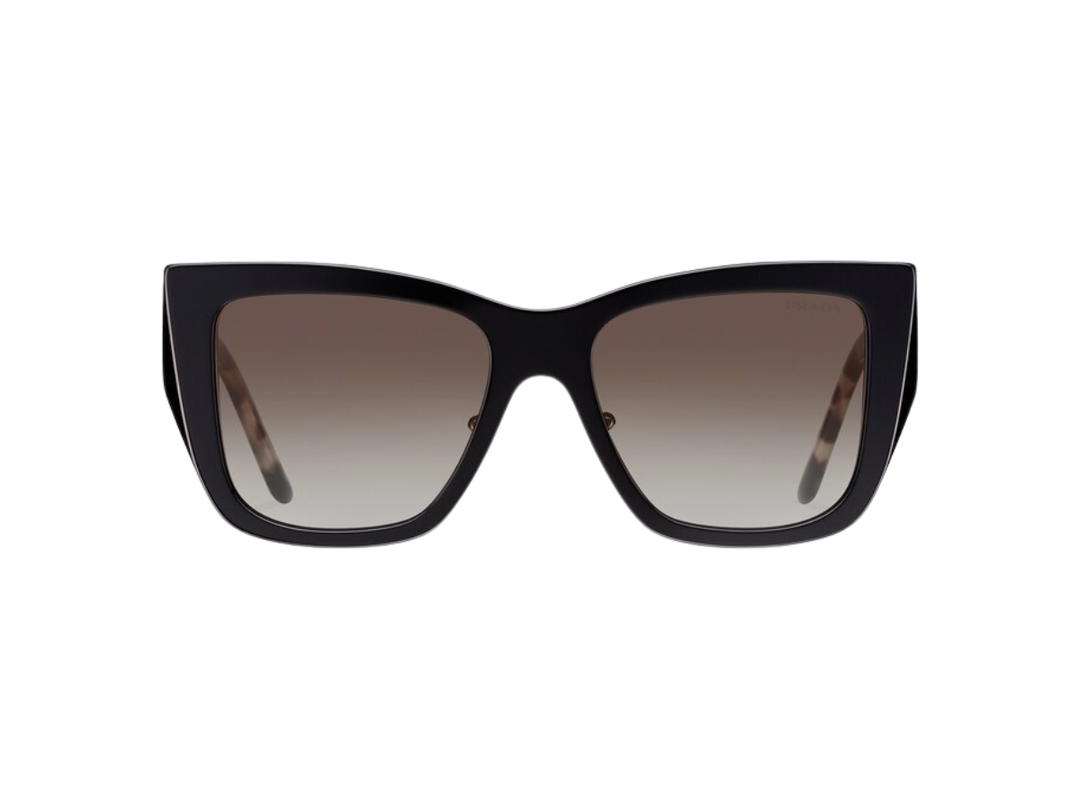 Prada Prada Symbole Sunglasses In Black-Havana Acetate Frame-Gold Metal Logo With Brown Gradient Lens
