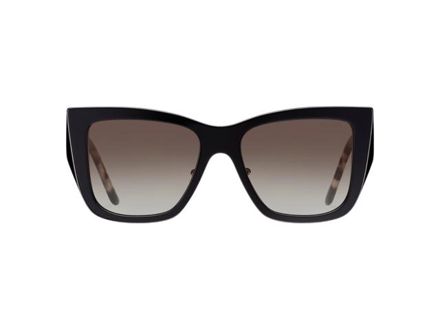 Prada Prada Symbole Sunglasses In Black-Havana Acetate Frame-Gold Metal Logo With Brown Gradient Lens - view 1