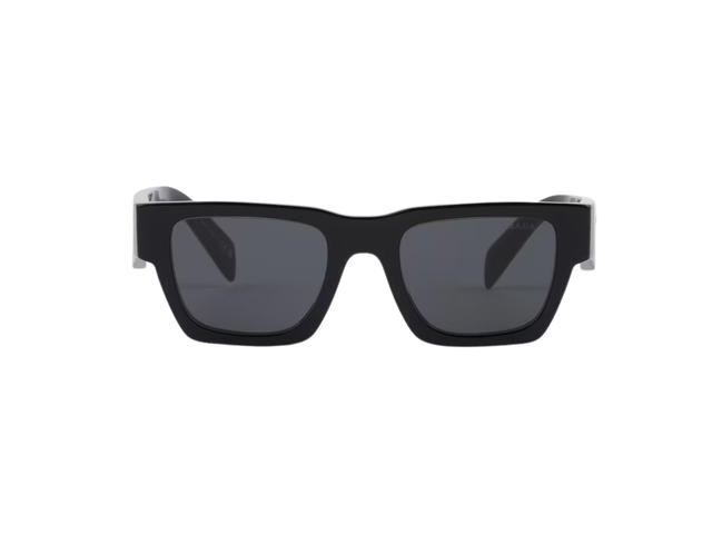 Prada Prada Symbole Sunglasses In Black Recycled Bio-acetate Frame With Slate Gray Lenses - view 1