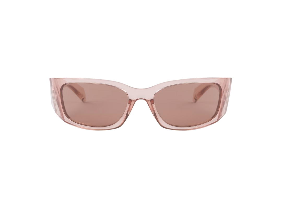 Prada Prada Symbole Sunglasses In Bold Geometric Shapes Transparent Peach