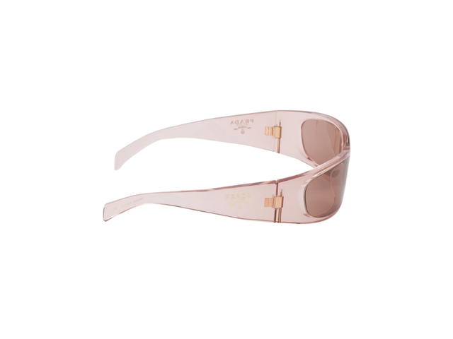 Prada Prada Symbole Sunglasses In Bold Geometric Shapes Transparent Peach - view 3