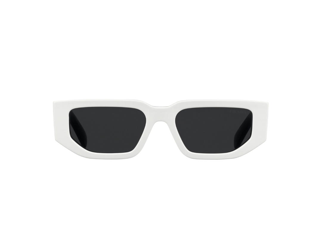 Prada Prada Symbole Sunglasses In Chalk White Acetate Frame With Slate Gray Lenses