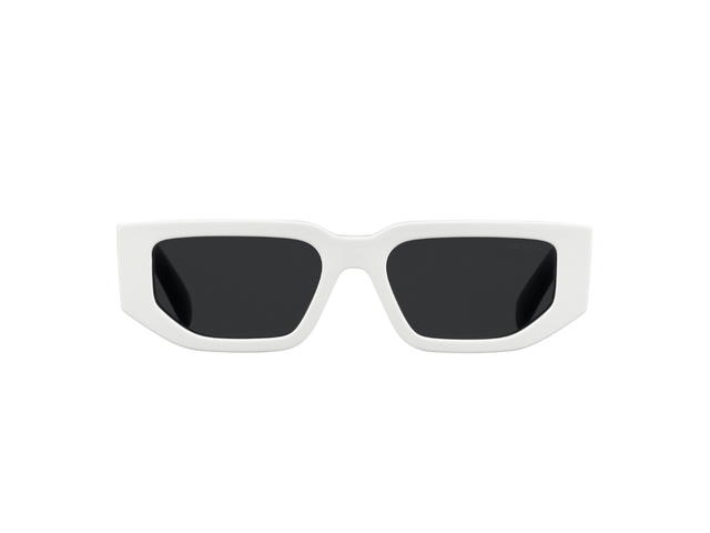 Prada Prada Symbole Sunglasses In Chalk White Acetate Frame With Slate Gray Lenses - view 1