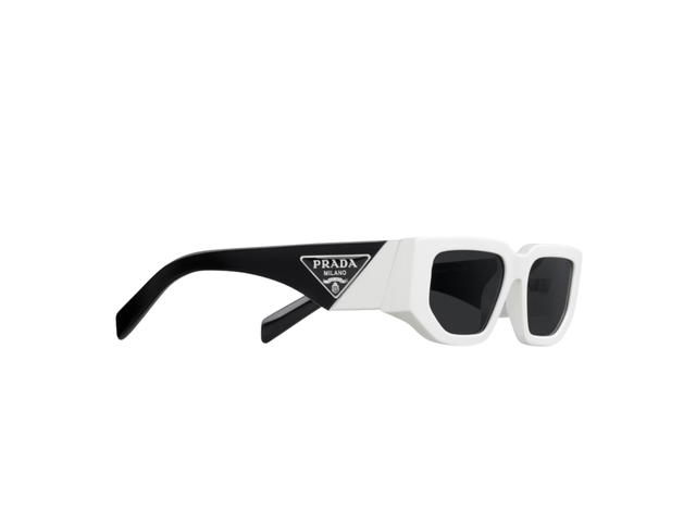 Prada Prada Symbole Sunglasses In Chalk White Acetate Frame With Slate Gray Lenses - view 2