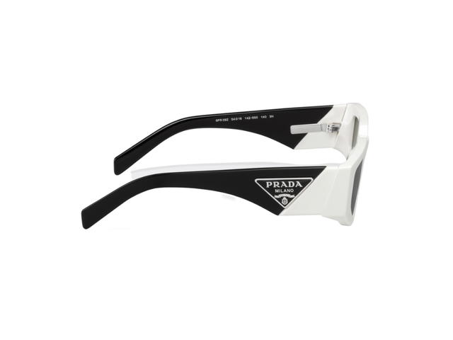 Prada Prada Symbole Sunglasses In Chalk White Acetate Frame With Slate Gray Lenses - view 3