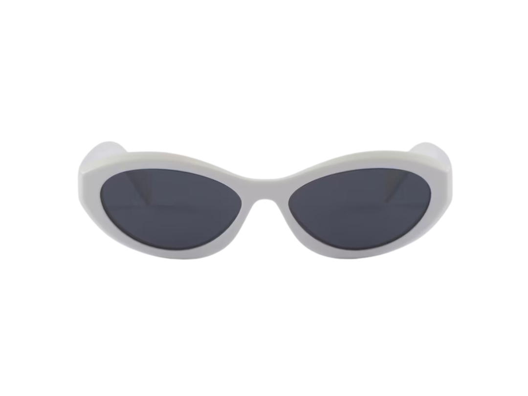 Prada Prada Symbole Sunglasses In Chalk White Bio-Acetate Frame With Slate Gray Lenses