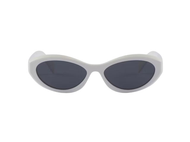 Prada Prada Symbole Sunglasses In Chalk White Bio-Acetate Frame With Slate Gray Lenses - view 1