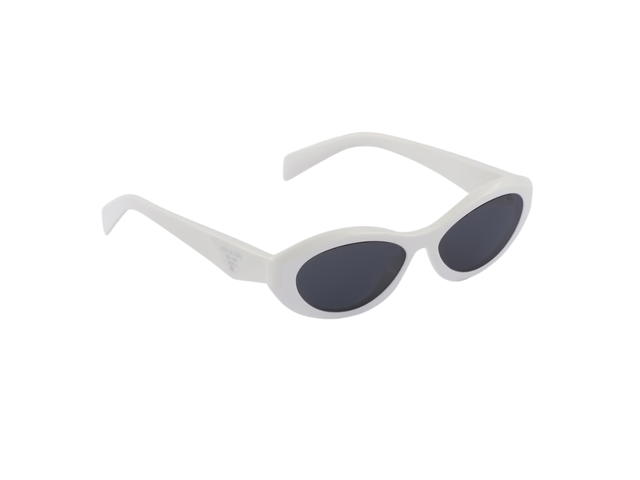 Prada Prada Symbole Sunglasses In Chalk White Bio-Acetate Frame With Slate Gray Lenses - view 3