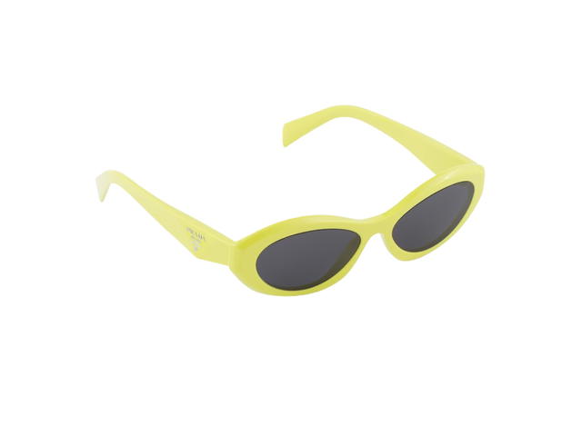 Prada Prada Symbole Sunglasses In Citron Bio-Acetate Frame With Slate Gray Lenses - view 3