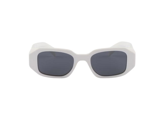 Prada Prada Symbole Sunglasses With An Oversized Geometric Design Slate Gray Lenses Chalk White - view 1