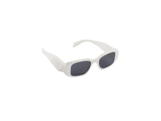 Prada Prada Symbole Sunglasses With An Oversized Geometric Design Slate Gray Lenses Chalk White - view 2