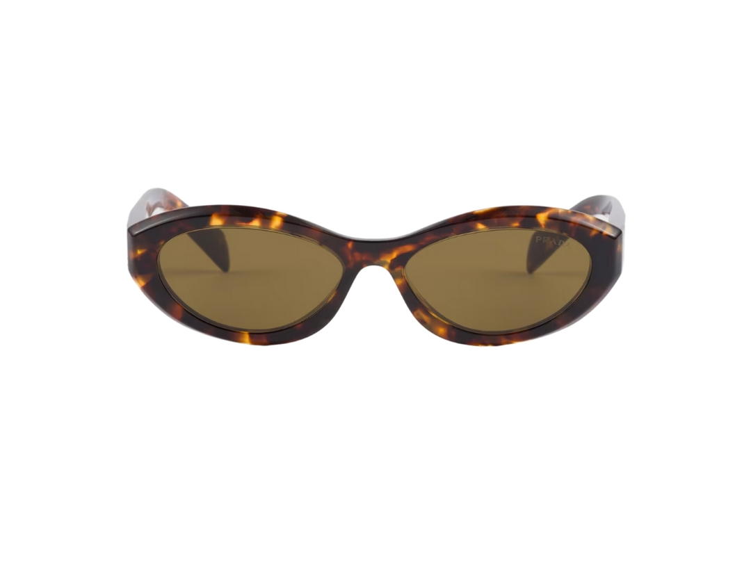 Prada Prada Symbole Sunglasses With Curved And Slightly Faceted Rims Honey Tortoiseshell