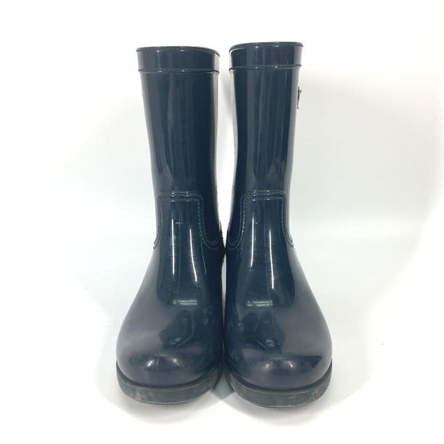 Prada PRADA triangle logo plate rain boots shoes rubber Navy - view 3