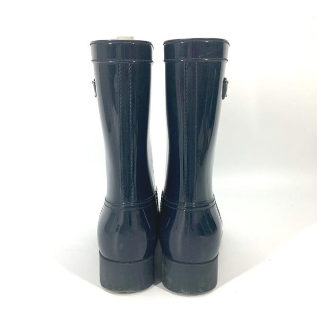 Prada PRADA triangle logo plate rain boots shoes rubber Navy - view 4