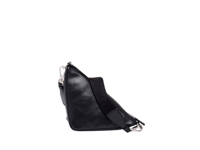 Prada Prada Triangle Shoulder Bag In Leather With Metal Hardware Black - view 2