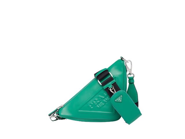 Prada Prada Triangle Shoulder Bag In Leather With Metal Hardware Mango - view 1