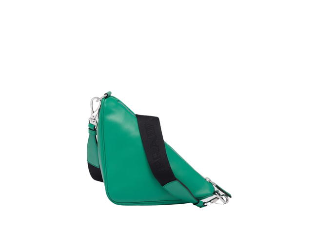 Prada Prada Triangle Shoulder Bag In Leather With Metal Hardware Mango - view 2