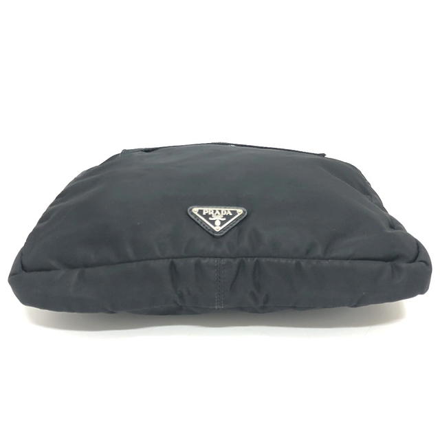 Prada PRADA Triangular plate Clutch Bag Pouch Nylon Black/SilverHardware - view 4