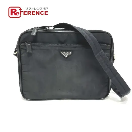 Buy PRADA V147S triangle plate 2WAY Shoulder Bag Briefcase Business bag Nylon Black at Sasom – Authentic and Ready to Ship