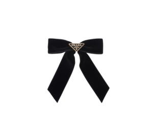 Buy Prada Velvet Hair Clip With Metal Triangle Logo Black at Sasom – Authentic and Ready to Ship