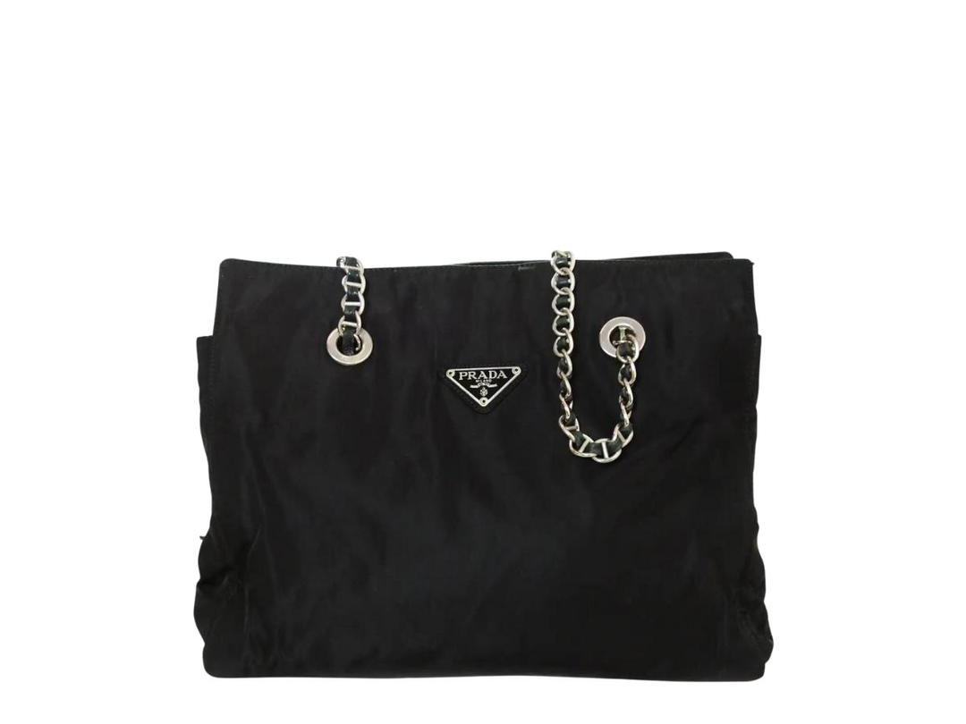 Prada Prada Vintage Tote Bag In Nylon With Silver-Tone Hardware Black