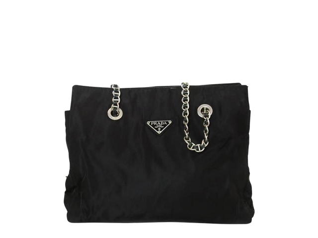 Prada Prada Vintage Tote Bag In Nylon With Silver-Tone Hardware Black - view 1