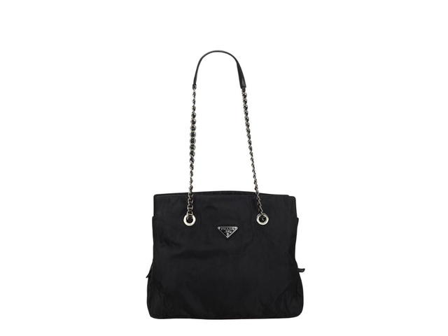 Prada Prada Vintage Tote Bag In Nylon With Silver-Tone Hardware Black - view 3