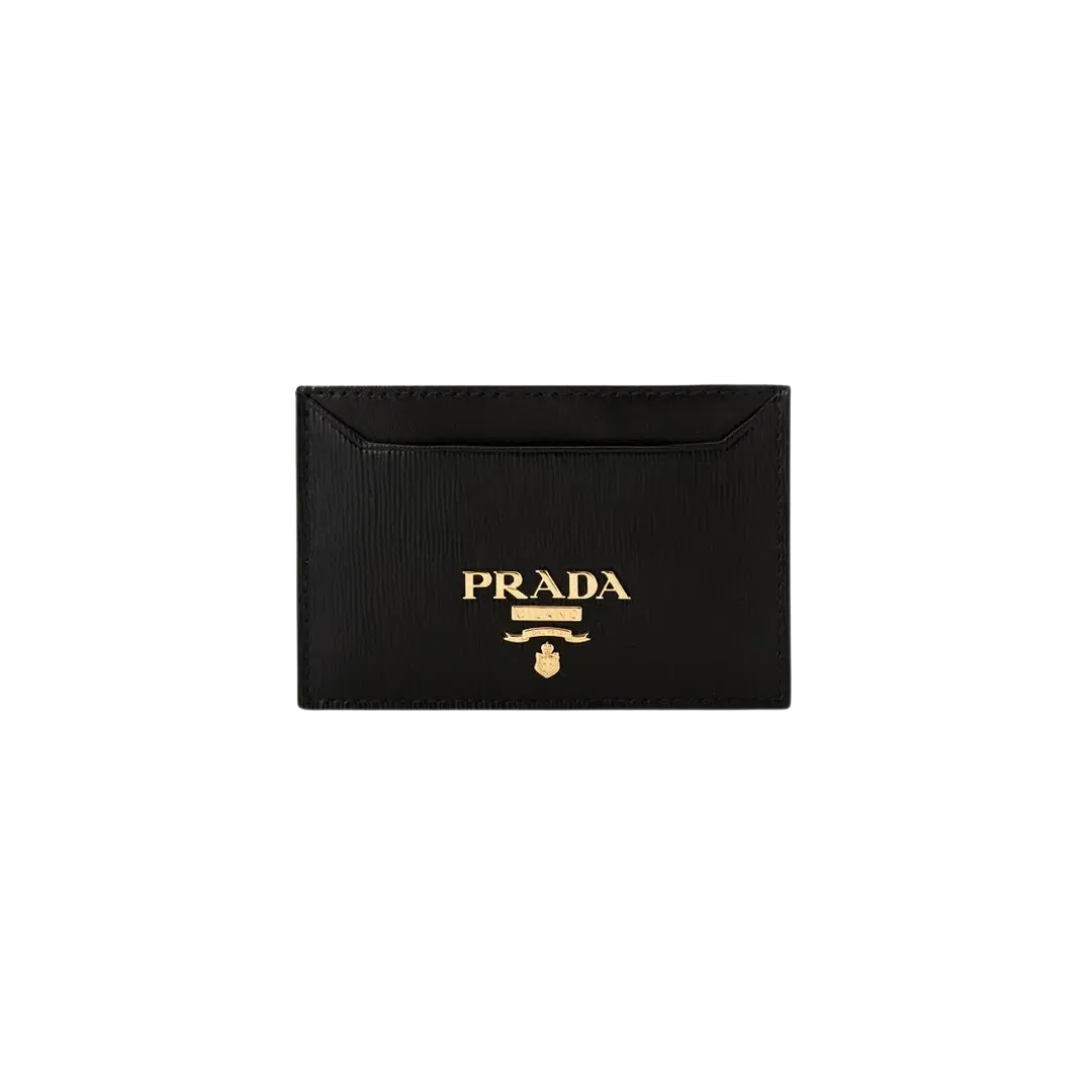 Prada Prada Vitello Move Saffiano Leather Card Holder Black