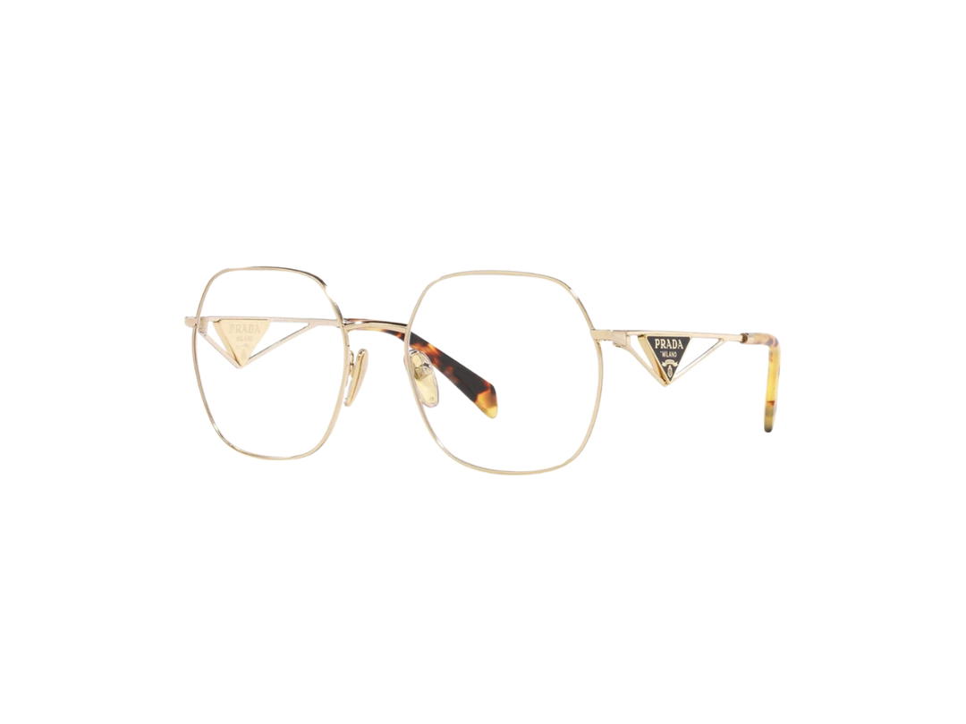 Prada Prada VPR 59Z Eyeglasses In Gold Metal Frame With Demo Lens Havana
