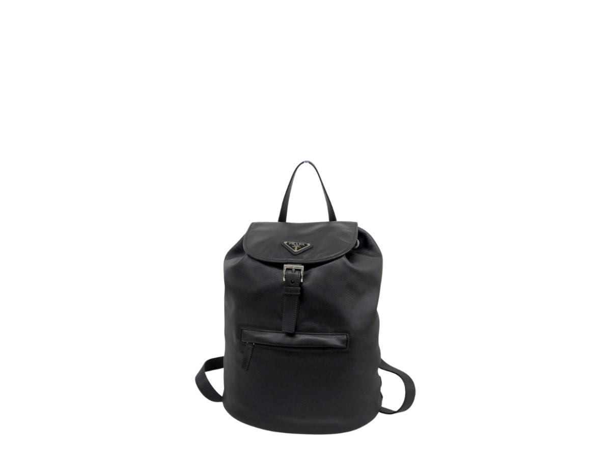 Prada Prada Triangle Logo Backpack Soft Black