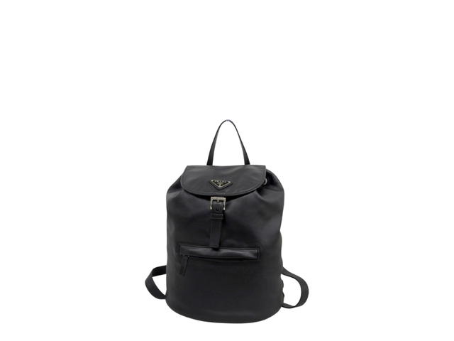 Prada Prada Triangle Logo Backpack Soft Black - view 1