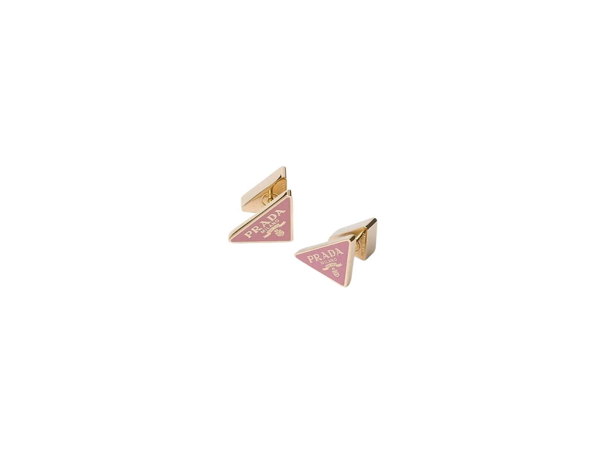 Buy Prada Enameled Metal Earrings Pink Gold at Sasom – Authentic and Ready to Ship