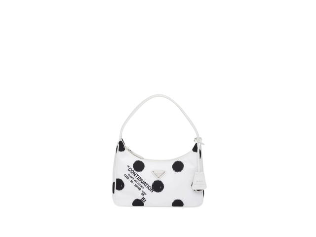 Prada Prada Polka Dot Tessuto Nylon Re-Edition 2000 Mini Bag White - view 1
