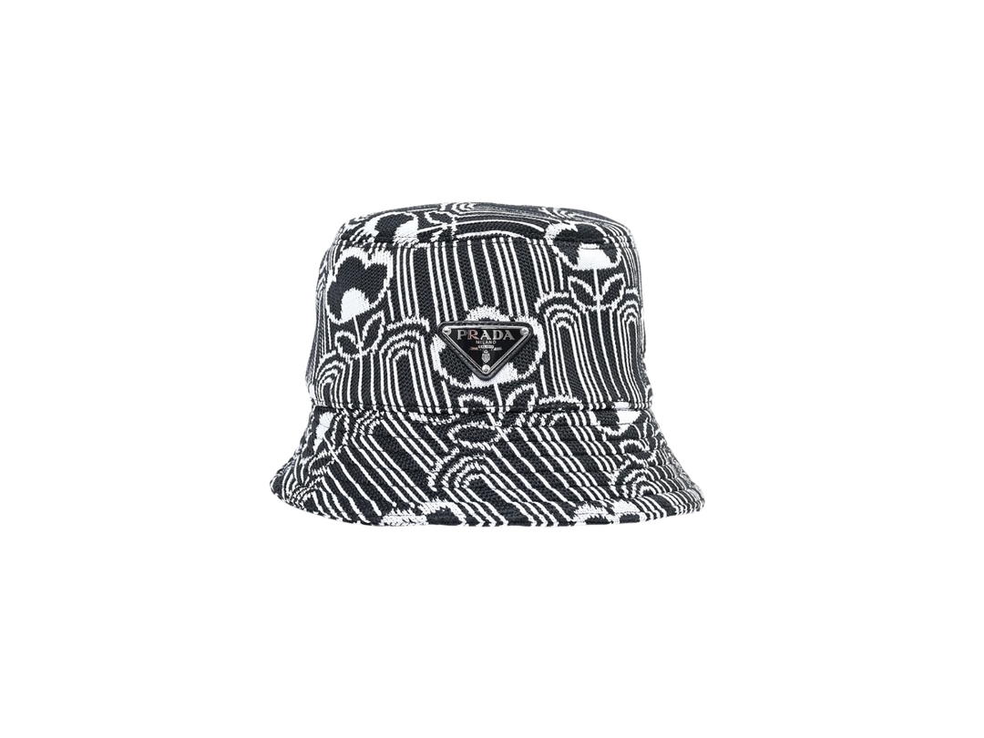Prada Prada Triangle Bucket Hat Black White