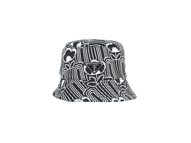 Prada Prada Triangle Bucket Hat Black White - view 1